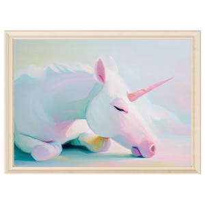 Unicorn wall art pastel unicorn print fantasy girl room Unicorn Wall art nursery decor digital art fairytale art pink aesthetic art print