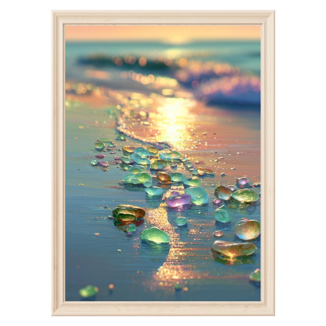 Sea Glass Wall Art Coastal Home Ocean Wall Decor Beach House Painting ...