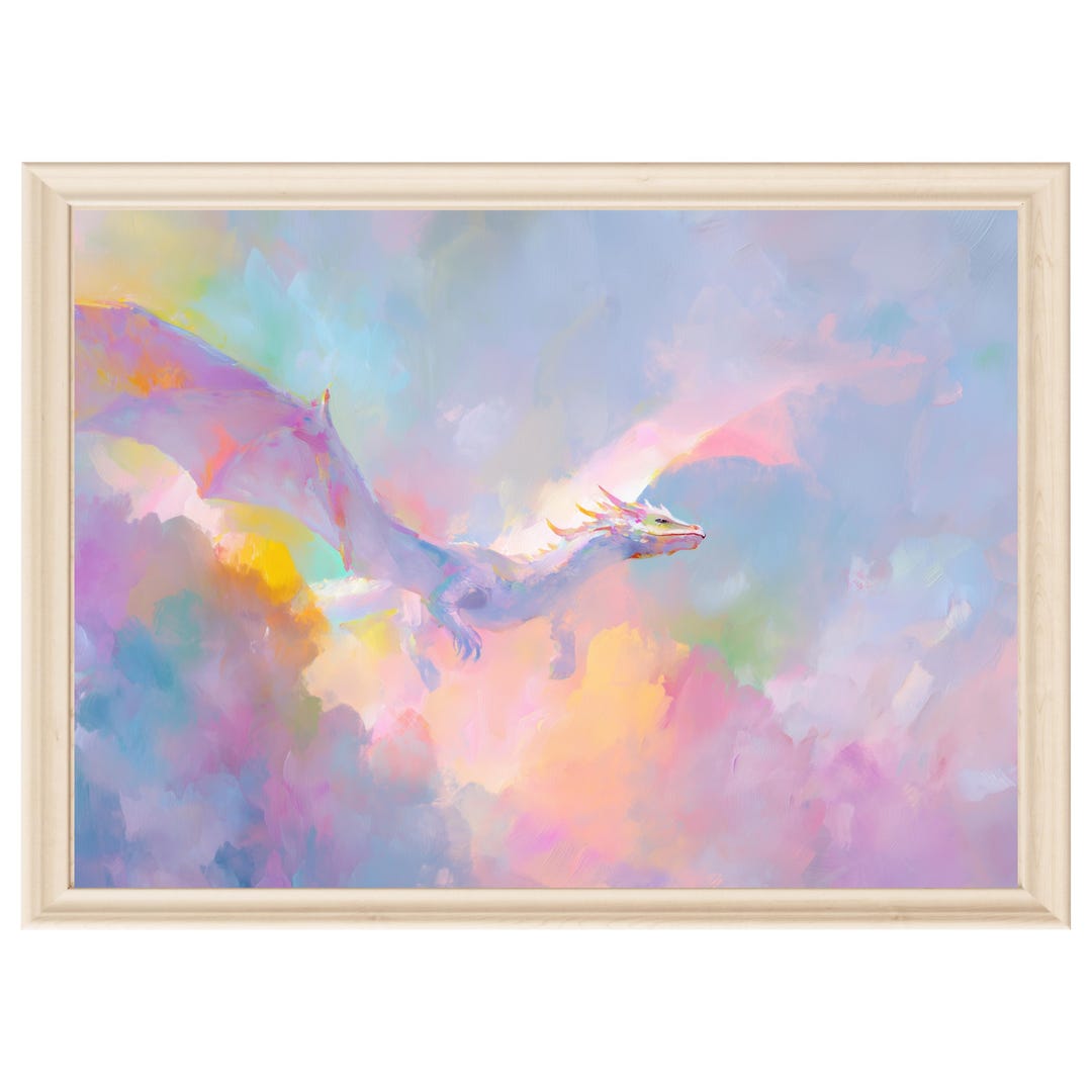 Dragon Wall Art Nursery Print Fantasy Kids Room Wall Art Girls Room ...