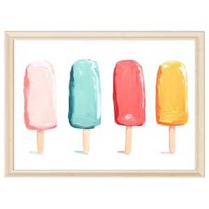 Pastell Eis am Stiel Print: Moderne Kinderzimmer & Küche Wandkunst (Digitaler Download)