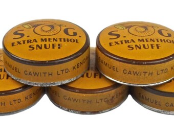 Collection Of Five Samuel Gawith Kendal Extra Menthol Snuff Tins