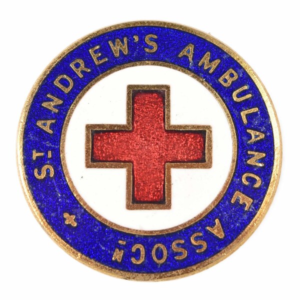 Vintage Scottish St Andrews Ambulance Association Enamel Lapel Brooch Badge