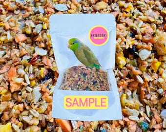 SAMPLE Tropical Fruit Bird Chop freeze-dried food for small and medium parrots Friendens Pets