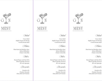 MENU TEMPLATE - Wedding/Parties - Fully Customizable Canva Template (Digital Content) - Modern Aesthetic