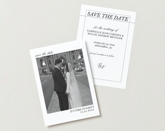 Editorial, Modern, Cool Save the Date Invitations - Digital Content, fully customizable via Canva - Aesthetic