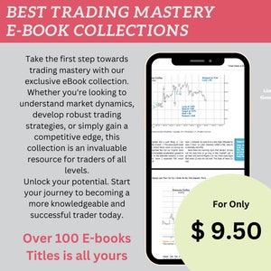 May include: A pink and white graphic with the text "Best Trading Mastery E-Book Collections" in large, bold letters. The graphic also includes a screenshot of a mobile phone displaying a chart and the text "For Only &pound;9.50".