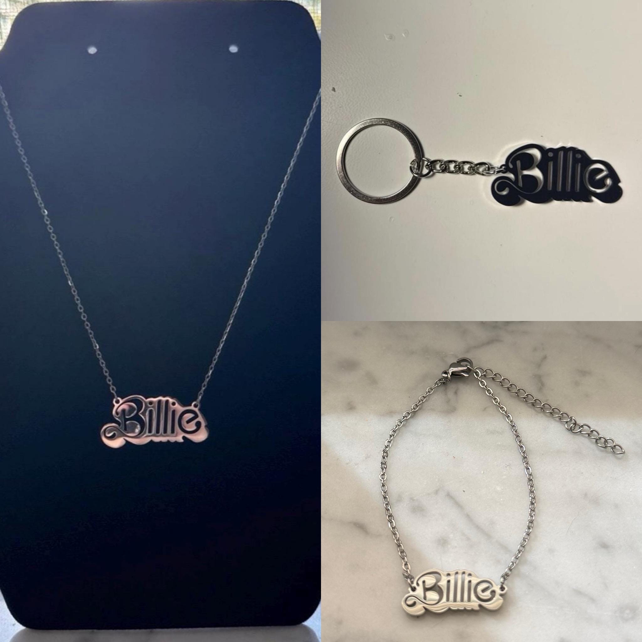 Billie Eilish Barbie-inspired Stainless Steel Necklace, Keychain