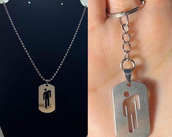 BE Dog Tag Inspired Stainless Steel Necklace And Keychain