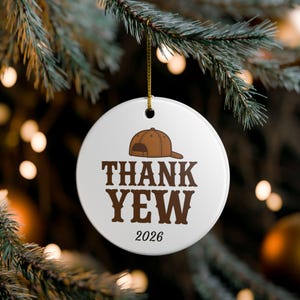 Thank Yew baseball cap design Ornament Morgan | Ceramic Christmas tree decoration 2026, Wallen ornament