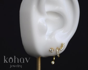 Circinus Gold Earring Set, Gold Aesthetic Earrings, Stacked Earrings, Delicate Gold Earrings