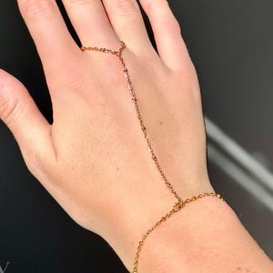 Ara Hand Chain Gold, Gold Hand Chain, Hand Chain Ring, Boho Hand Chain, Dainty Hand Chain, Waterproof Jewelry, Dainty Hand Chain, Thin Gold