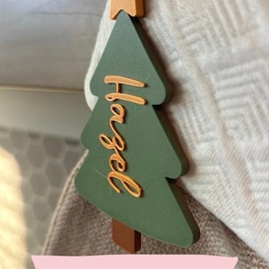 Personalized Stocking Tag 3D Print | Christmas Ornament STL 3MF digital file | Commercial use