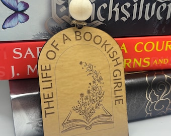 Romantasy Reader Ornament | Laser Engraved Maple Wood | Bookish Girlie Decor | The Life of a Bookish Girlie Inspired Wood Sign