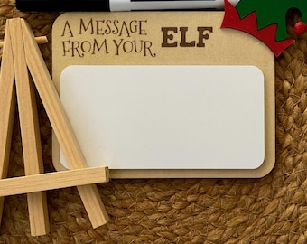 Message from your Elf | Magical Christmas elf accessory | Personalized dry erase elf message| daily elf idea board