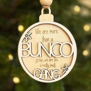 Bunco Ornament | Gift for Bunco babes, Bunco group | Bunco Night | Basswood Christmas Decor | stocking stuffer | layered design