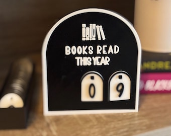 Reading tracker  | Reading log | Bookshelf decor | Books read this year sign | Reading goal tracker | Book lover gift | bookshelf tracker