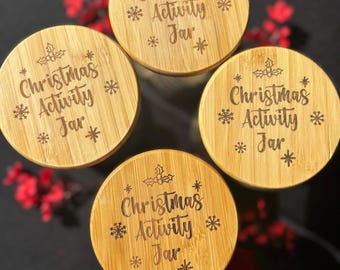 Christmas Activity Jar – 24 Holiday Tokens | Family Advent Activities | Laser Engraved Wood Tokens | Christmas Countdown Gift Idea