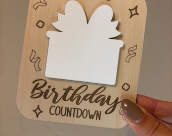 Personalized birthday countdown| birthday daily tracker| sleeps until my birthday| dry- erase birthday sign| reusable sign