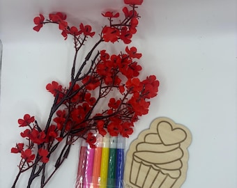 Personalized Classroom Valentines for Kids|Bulk School Valentine Gifts with markers| custom engraved name| Color your own valentine kit