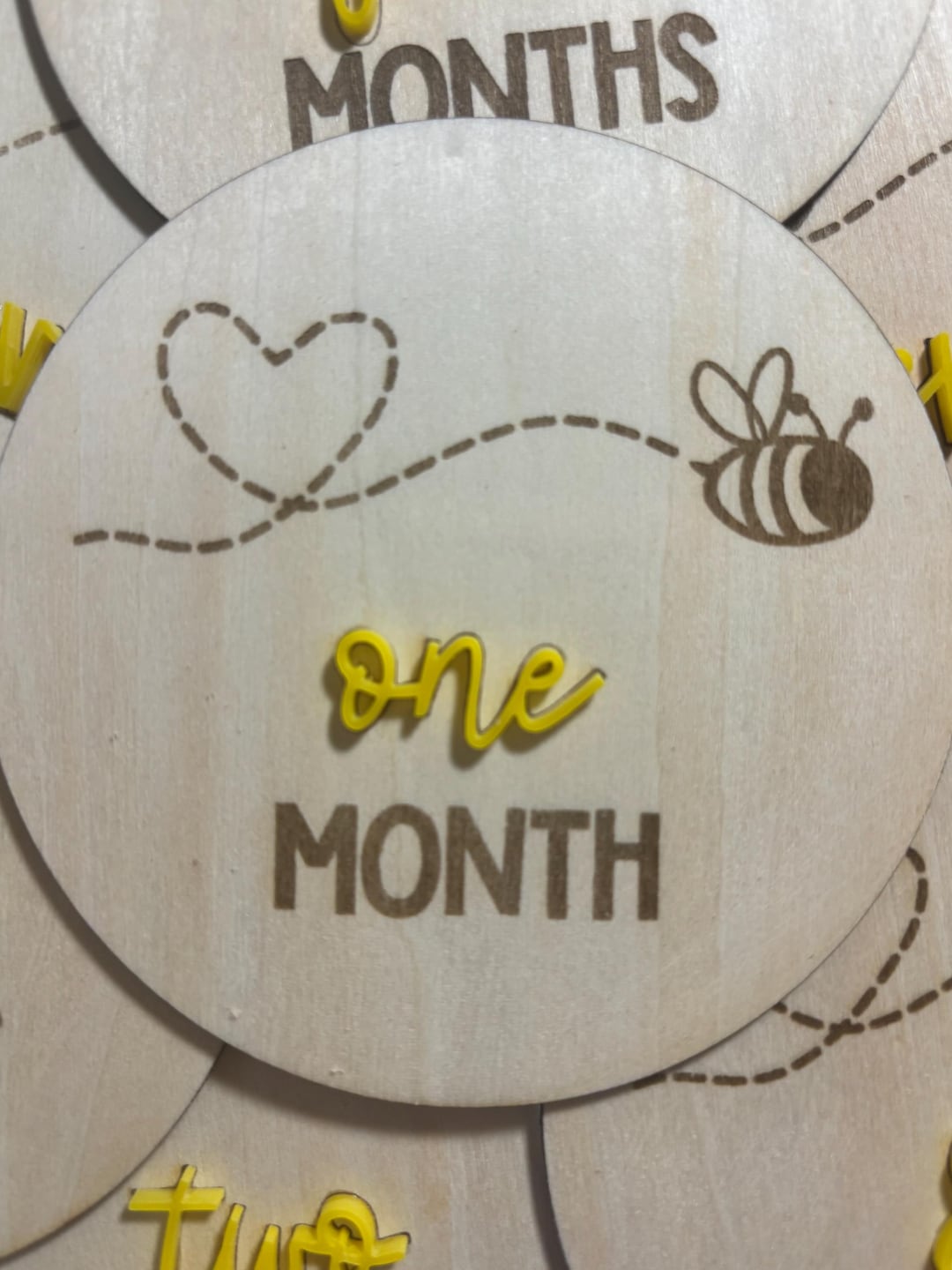Bee Themed Monthly Milestone Discs | Baby Photo Props | Hello World ...