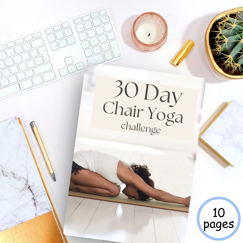30 Day Chair Yoga Challenge, Home Workout, Yoga Challenge, Fitness Goal ...