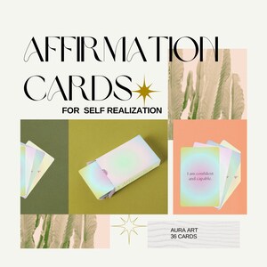 Tarjetas de afirmación / confianza / cuidado personal / tarjetas de citas positivas / Amor propio / Aura / Tarjetas de afirmación