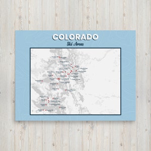 Colorado Schigebiete Karte Poster Druck