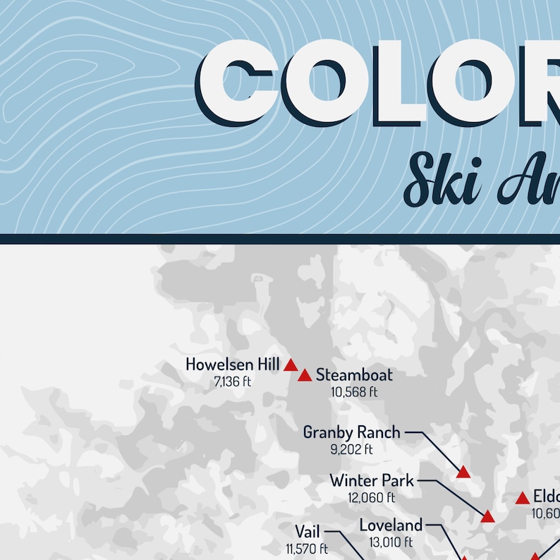 Colorado Ski Areas Map Poster Print - Etsy