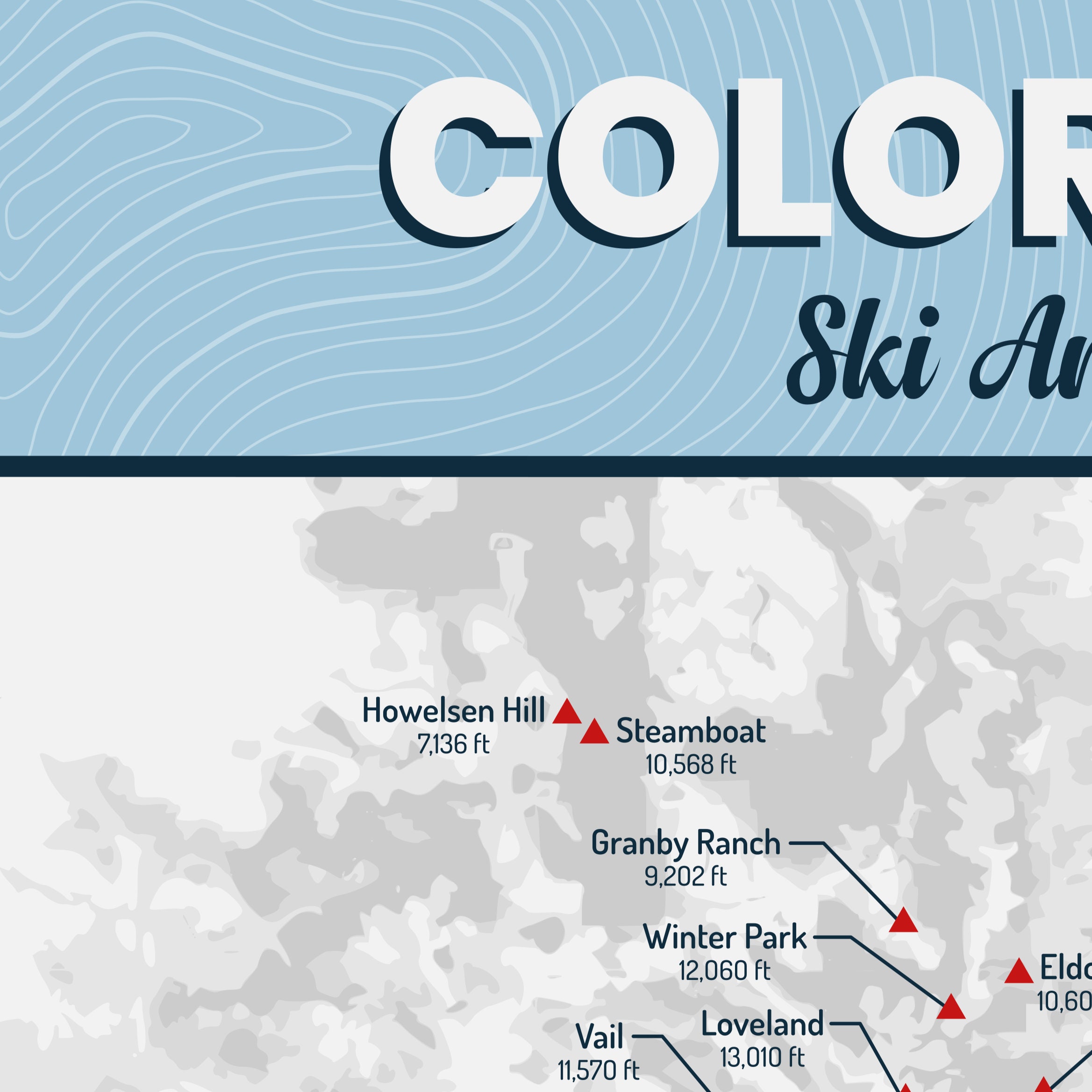 Colorado Ski Areas Map Poster Print - Etsy