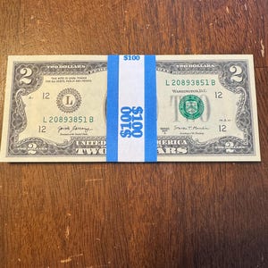50 Uncirculated Two Dollar Bills: 2017A Series Hand signed sleeve included