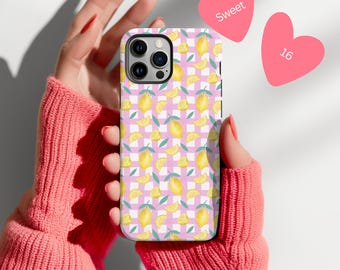 Italian Charm Aesthetic Phone Case, Preppy Stuff for 16th Birthday Gift, Summer Fruit Collage Preppy Phone Case, Gift for Her