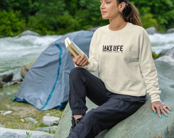 Lake Life Sweatshirt, Customize, Unisex, Cottage Gift, Camping Gift, Boat Sweatshirt, Canadian Lakes, Personalized Lake Sweater, Camp Fires