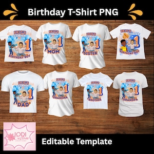 Editable T-Shirt Birthday Design, Gracie's Corner boy PNG, First Birthday PNG, Editable Gracie's Corner PNG, Family bundle, Instant download