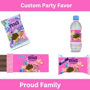 Proud Family party favors, proud family editable templates, proud family baby shower, twins baby shower, twins party, instant download