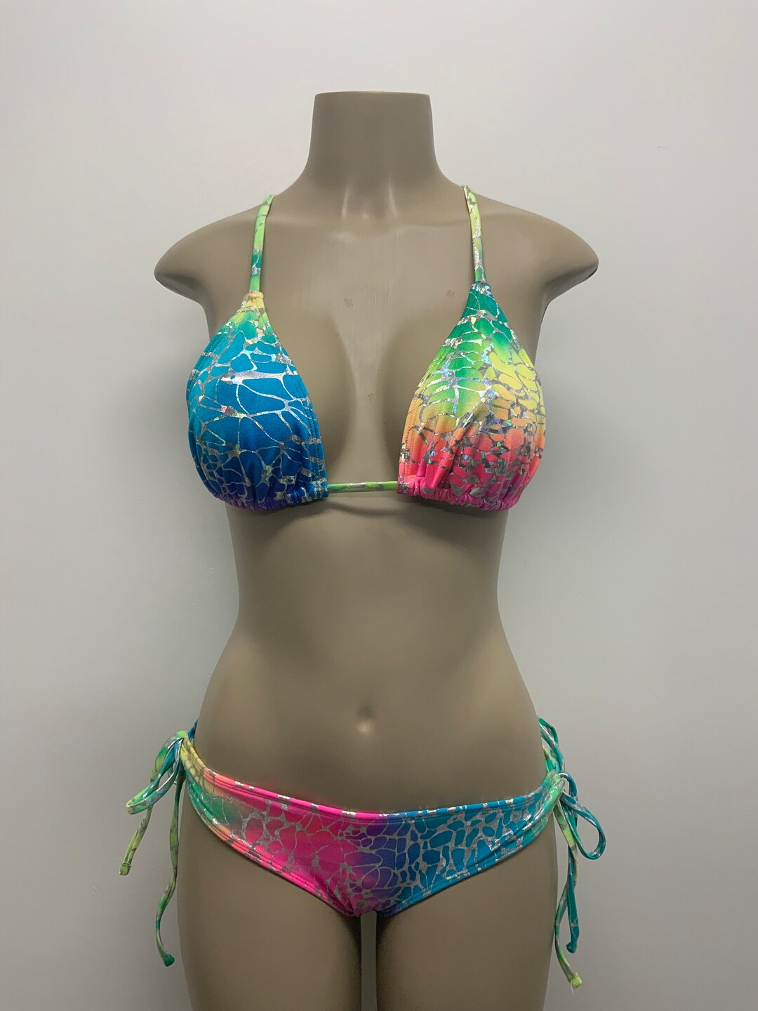 Rainbow Dreams Fishnet Bikini Set