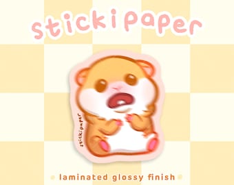 Scared Hamster Vinyl Sticker | Funny Hamster Waterproof Sticker | Hamster Meme Sticker
