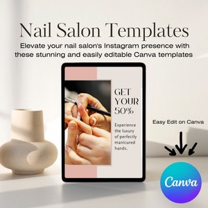 Nail Salon Technician Instagram Story Post Templates | Nail Salon Social Media | Nail care Canva Template | Minimalist Instagram Design