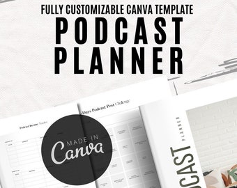 Podcast Planner Template | Customizable Canva Layout (Digital Download)
