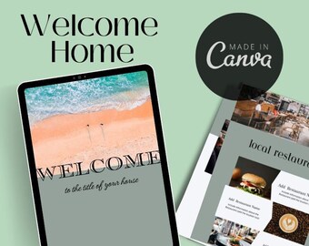 Airbnb Welcome Book Canva Template | Vacation Rental Guidebook