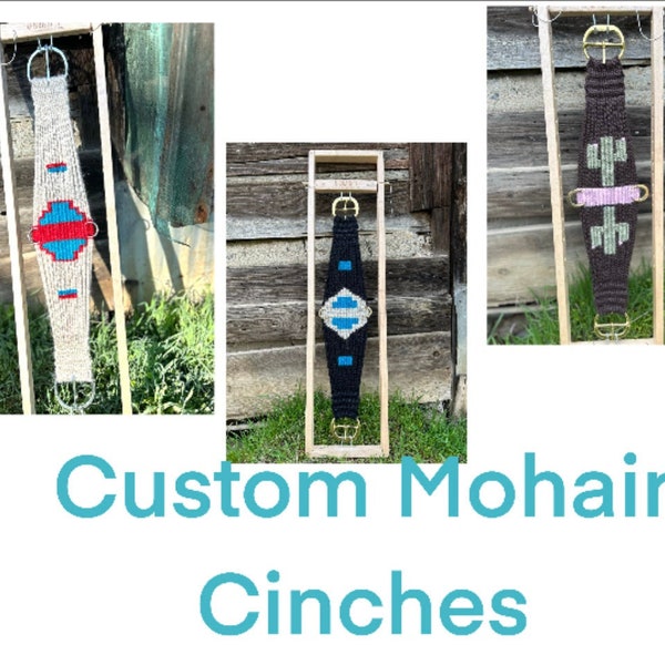 Custom Mohair Cinches- Please click on Personalization and fill that out