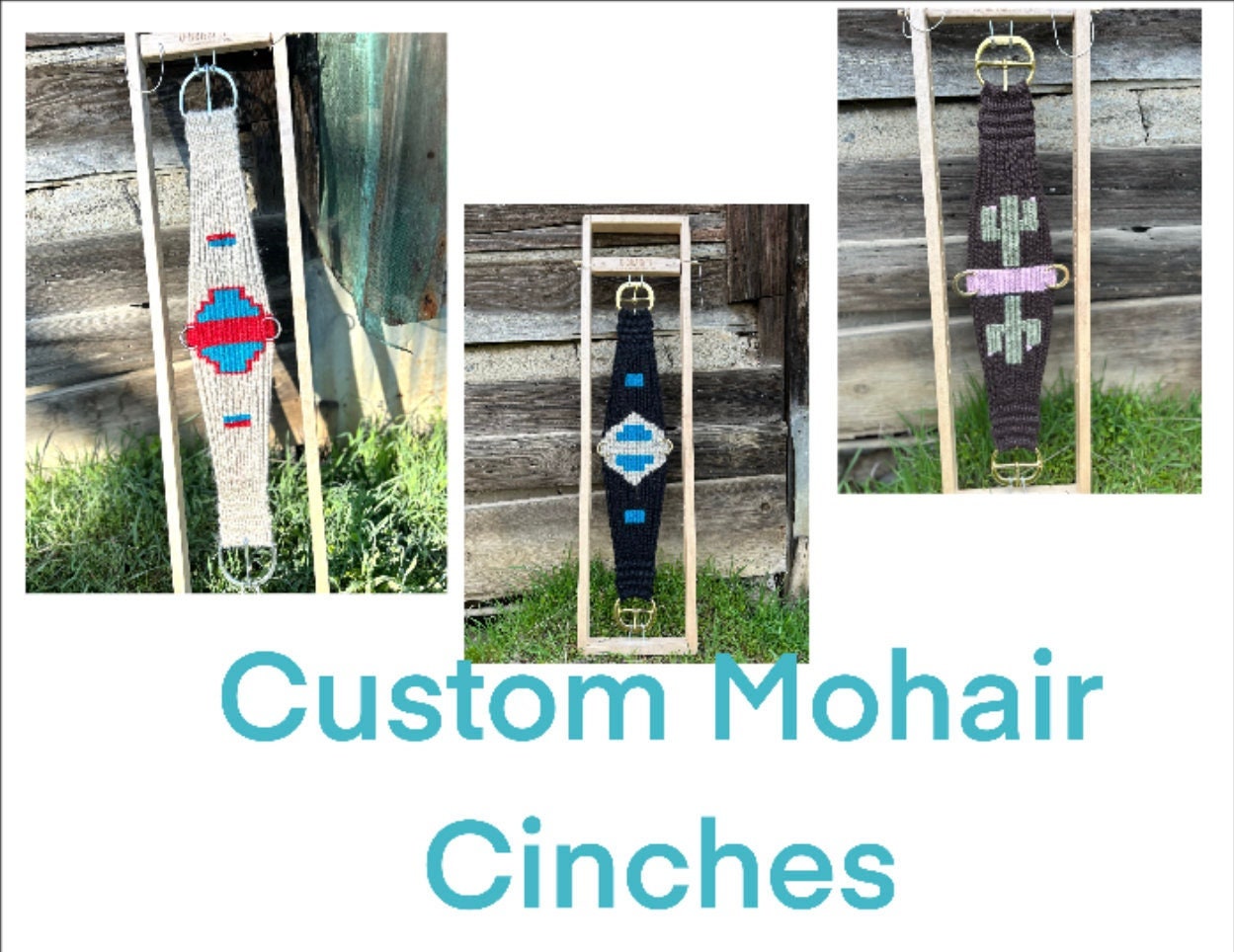 Custom Mohair Cinches- Please click on Personalization and fill that out