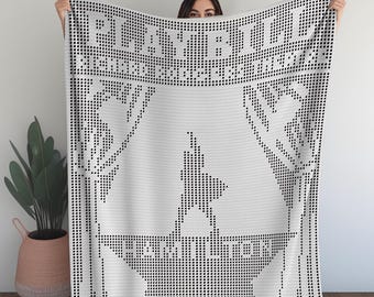 Broadway Filet Crochet Blanket Pattern: Musical Theater Star Silhouette (PDF Pattern)