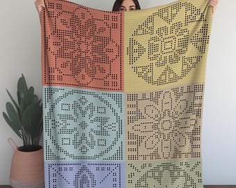 かぎ針編みパターン - 幾何学模様 003 ブランケット - Etsy 日本