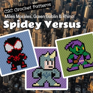 Spidey vs Villains Pixel C2C-haakpatroon - 3-in-1 (digitale download)