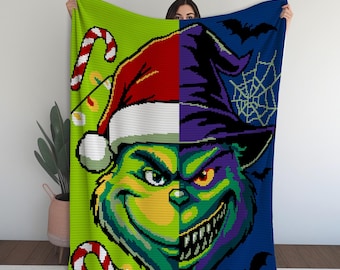 Patrón de manta de ganchillo para Halloween y Navidad: Monstruo espeluznante Graphgan (patrón PDF)