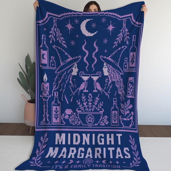 Padrão de crochê em mosaico inspirado em "Magia Prática" com sobreposição de estampa de bruxaria (PDF) - Margaritas da Meia-Noite