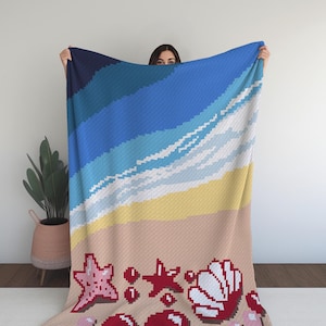 Coquillages en bord de mer ! Couverture numérique au crochet C2C