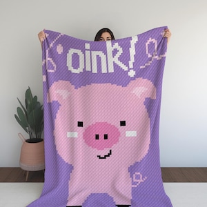 Cochon ! et dans cette ferme, il avait un cochon, ici un oink, là un oink, partout un oink-Oink Patron au crochet C2C - Couverture pour animaux de ferme