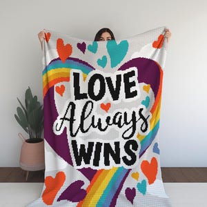 Pride Blanket Crochet Pattern: Love Always Wins Tapestry (PDF Pattern)