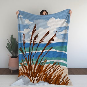 Coastal Plants! C2C blanket crochet digital pattern - *BONUS file: Block pattern with color names